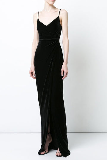 Vestido de fiesta de noche de terciopelo negro